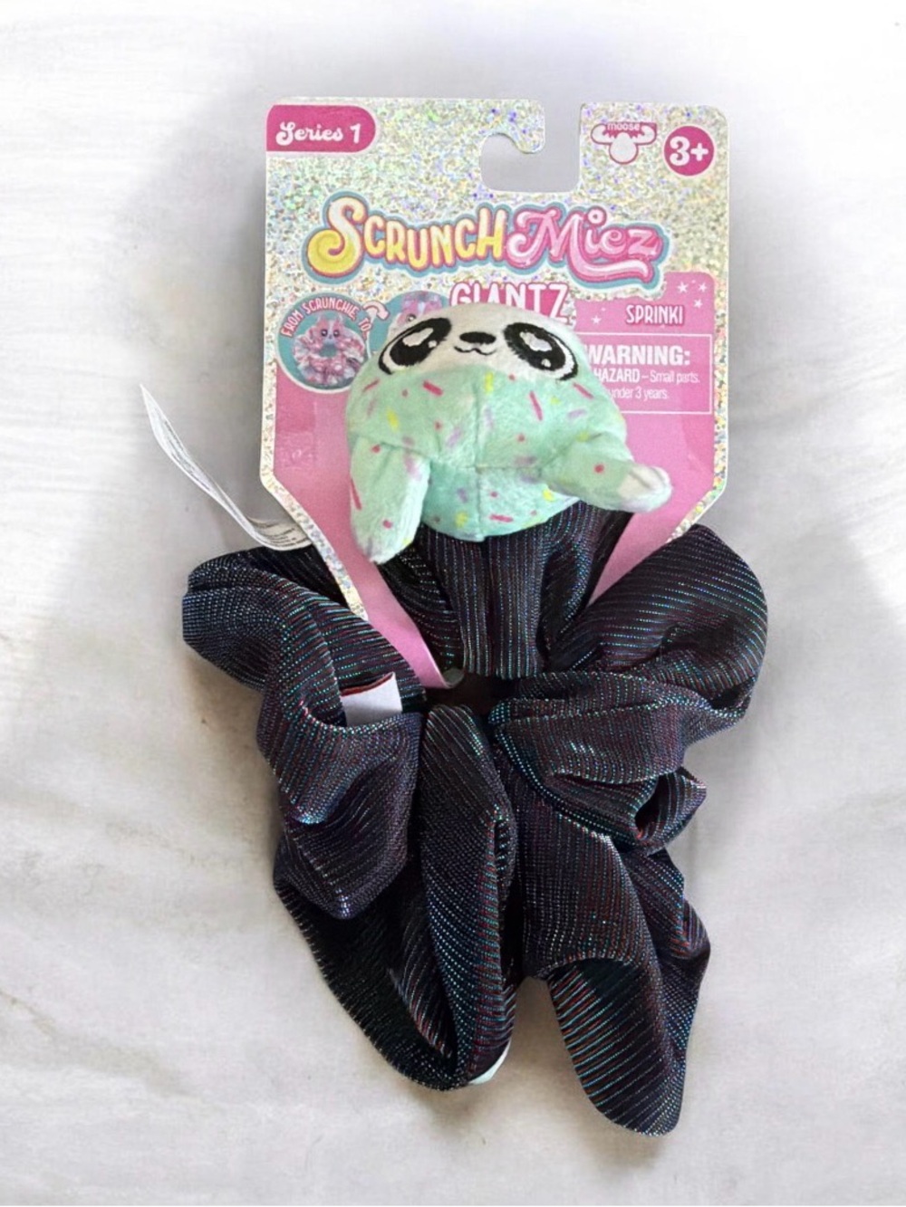 Kids Plush Charm Giant Hair Scrunchie - Mint Sprinkle